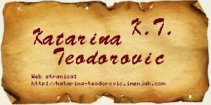 Katarina Teodorović vizit kartica